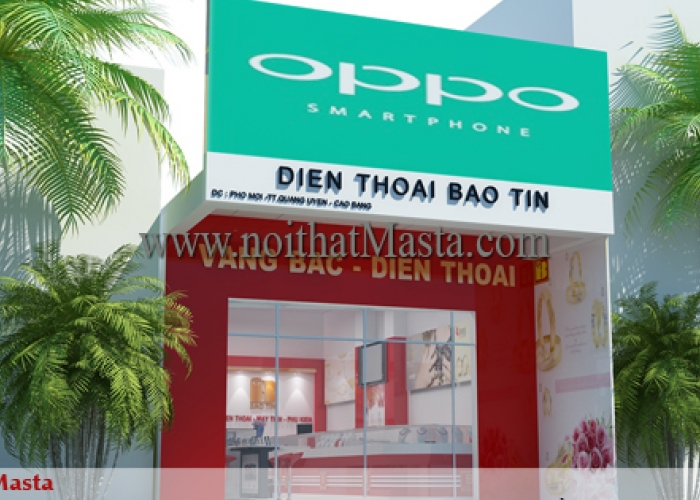 THIẾT KẾ NỘI THẤT CỬA HÀNG ĐIỆN THOẠI - NỮ TRANG - CHỊ HƯƠNG - CAO BẰNG
