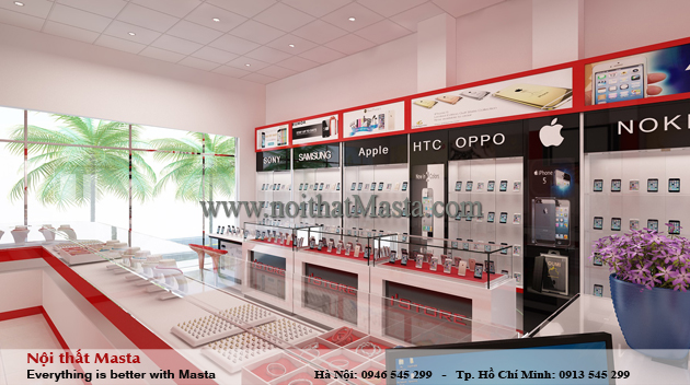 thiết kế nội thất cửa hàng điện thoại-trang sức