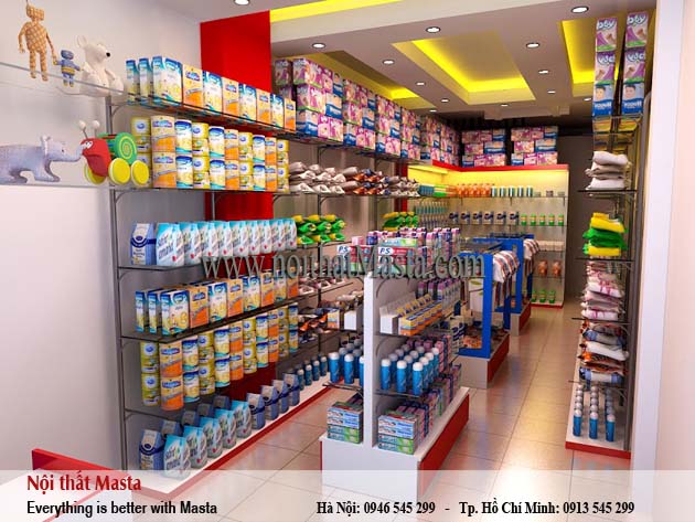 Thiết kế nội thất cửa hàng mẹ và bé chị Thúy - Bắc Ninh1