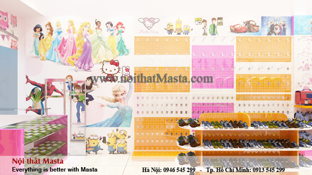 thiet ke noi that shop thoi trang tre em