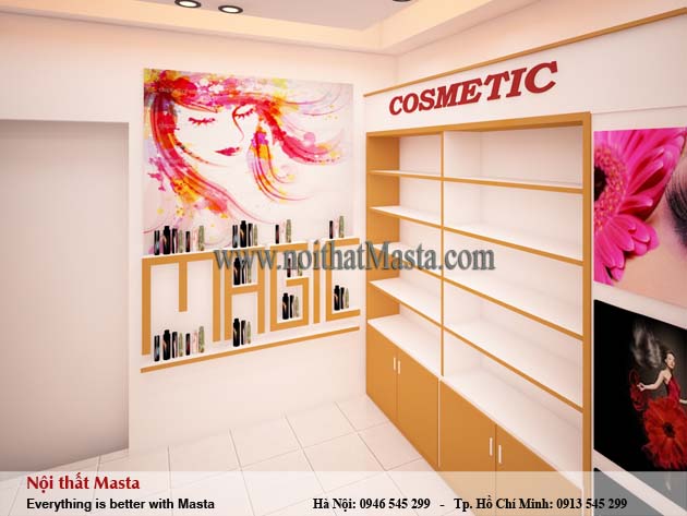 Thiết kế nội thất shop cửa hàng mỹ phẩm