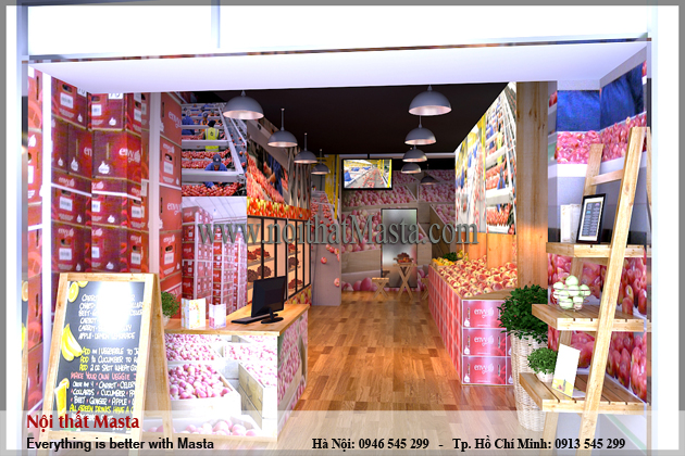 thiết kế nội thất cửa hàng trái cây