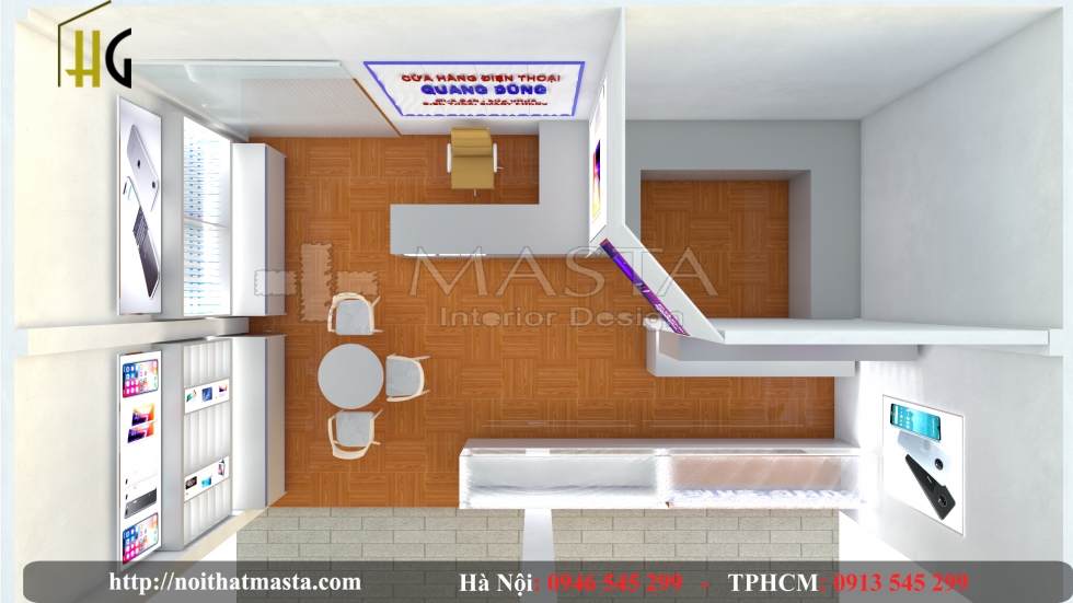Thiết Kế Nội Thất Shop Điện Thoại - Anh Dũng - Lâm Đồng
