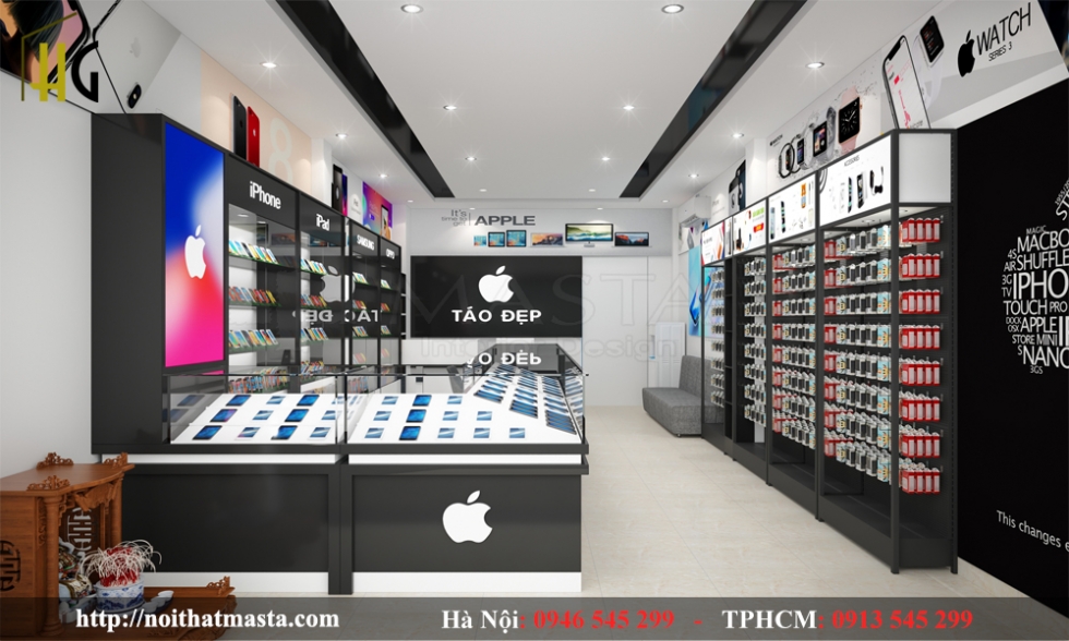 thiết kế cửa hàng điện thoại đẹp