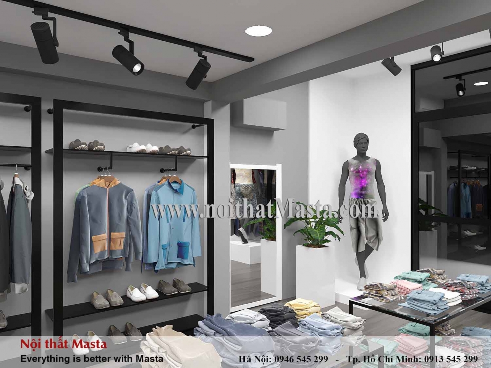 Thiết kế shop quần áo thời trang nam anh Dương tại Quận 3