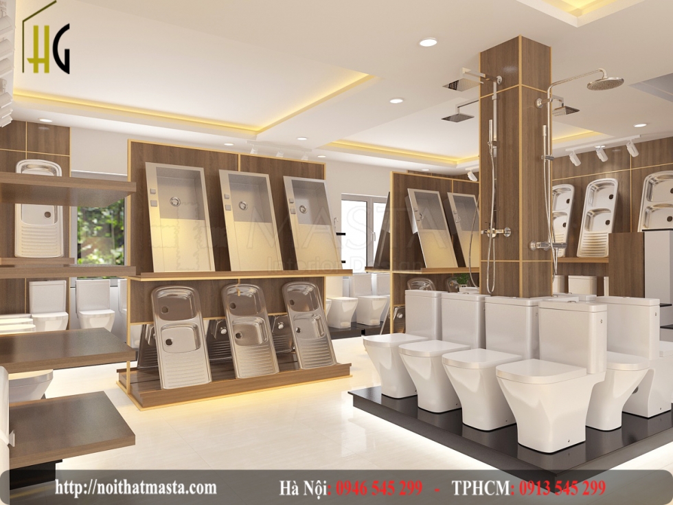 Thiết kế văn phòng showroom thiết bị vệ sinh anh Tân - HCM
