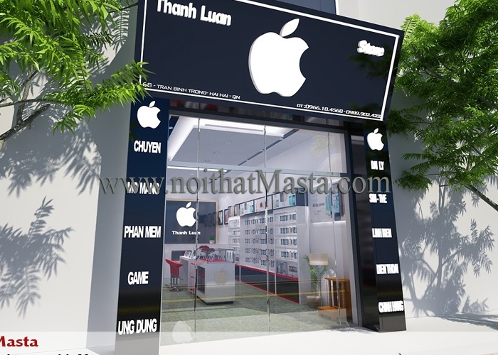 Thiết kế nội thất cửa hàng điện thoại di động anh Luân - Quảng Ninh