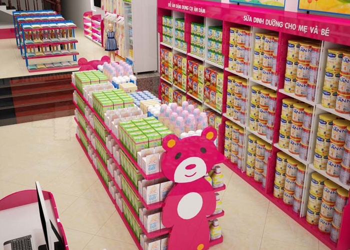 THIẾT KẾ CỬA HÀNG THẾ GIỚI MẸ & BÉ - CHỊ ANH - BẮC GIANG