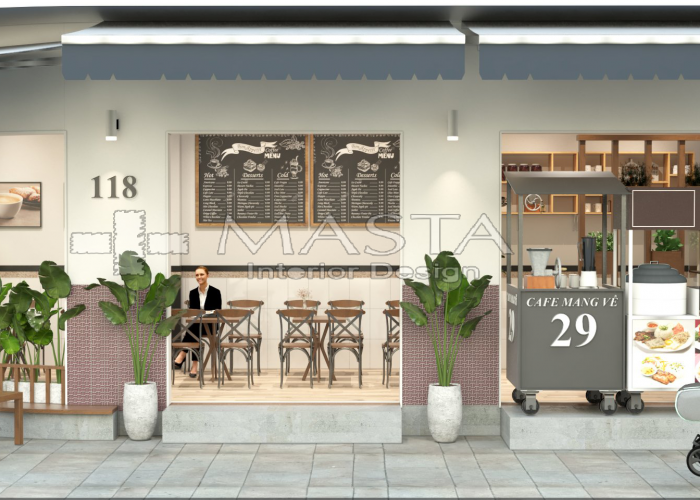 Thiết kế quán cafe kết hợp đồ ăn- Sóc Trăng