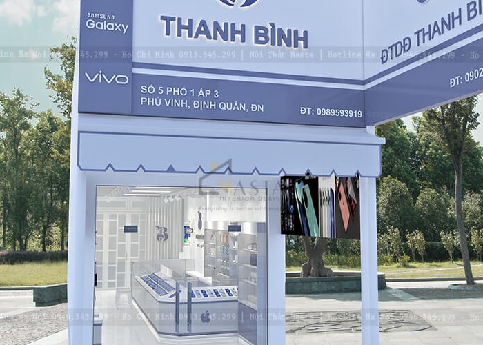 Thiết kế shop điện thoại Thanh Bình 30m2 tại Đồng Nai