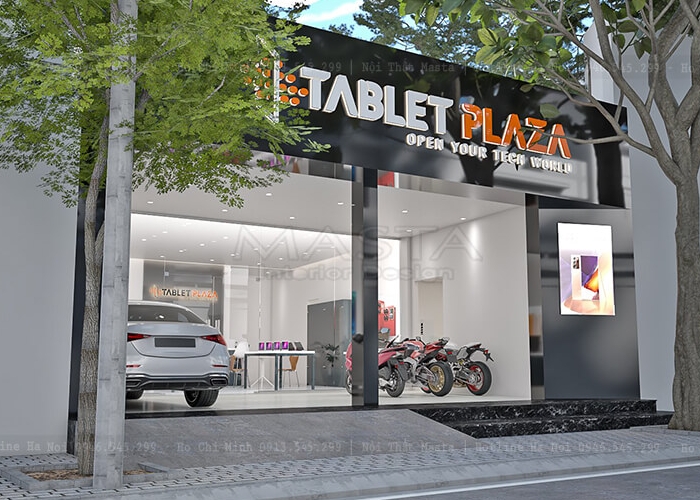 Thiết kế cửa hàng máy tính bảng Tablet Plaza 60m2 tại Bình Dương