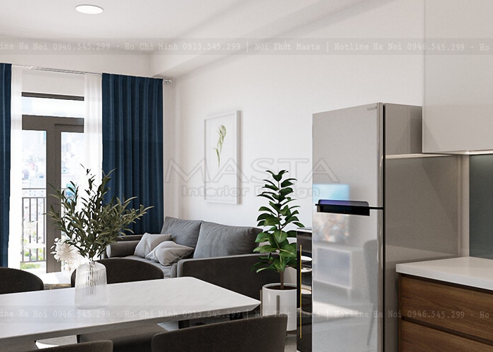 Thiết kế nội thất chung cư 45m2 theo phong cách hiện đại, sang trọng