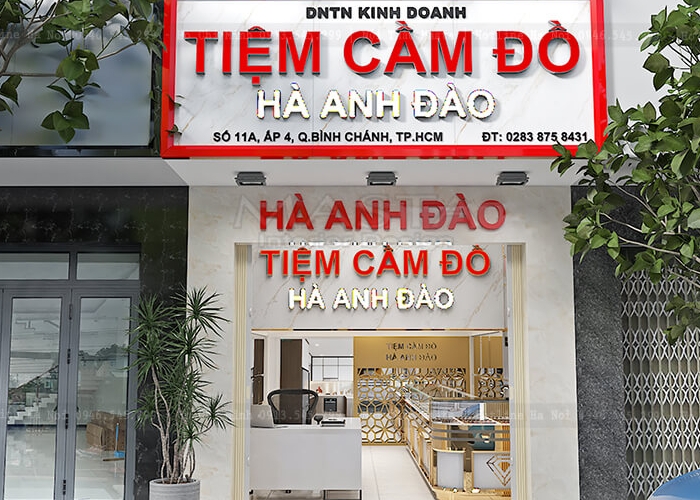 Thiết kế tiệm cầm đồ Hà Anh Đào tại huyện Bình Chánh, Tp. Hồ Chí Minh