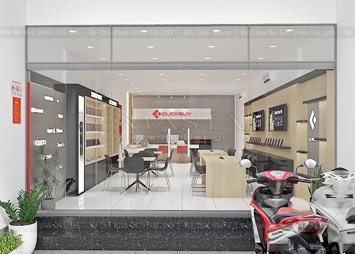 Design a 70m2 Clickbuy phone shop in District 7, Ho Chi Minh City