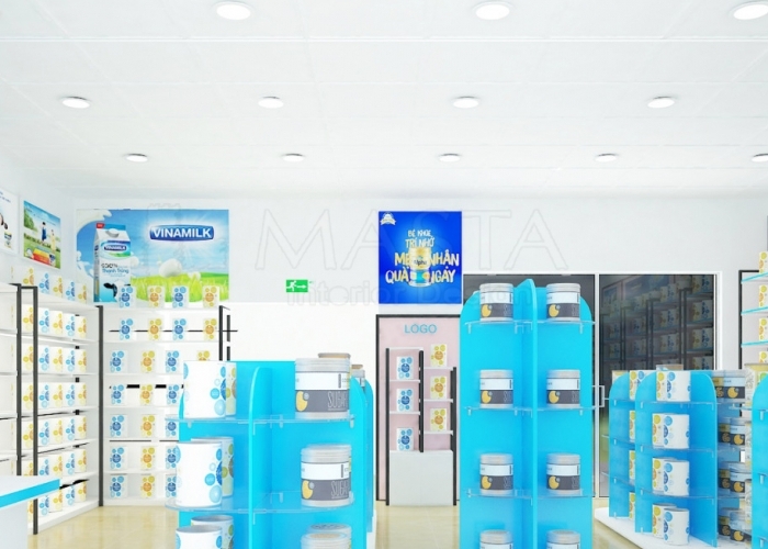THIẾT KẾ CỬA HÀNG SHOP SỮA - CHỊ MAI