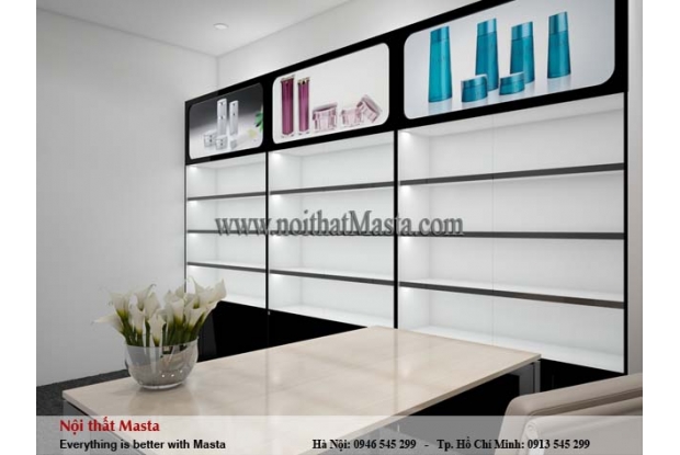 TỦ TRƯNG BÀY MỸ PHẨM SÁT TƯỜNG - MTKTB - 180