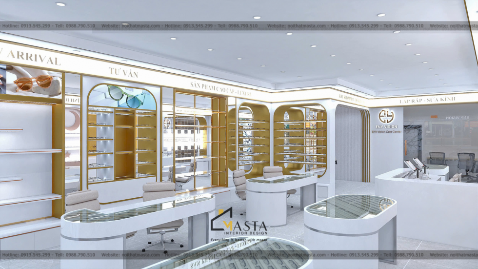 Thiết kế tiệm mắt kính ENY VISION phong cách hiện đại