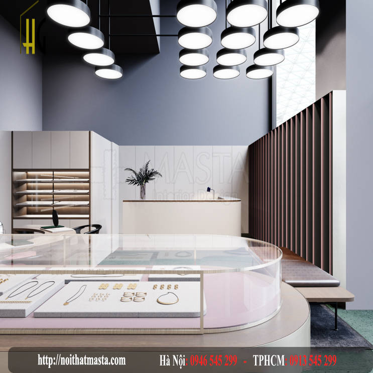 Thiết kế shop trang sức - đá quý