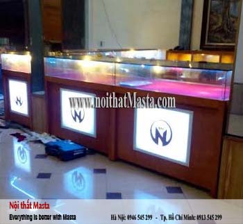 Thiết kế nội thất cửa hàng nữ trang vàng bạc - chị Oanh - Quảng Ninh12