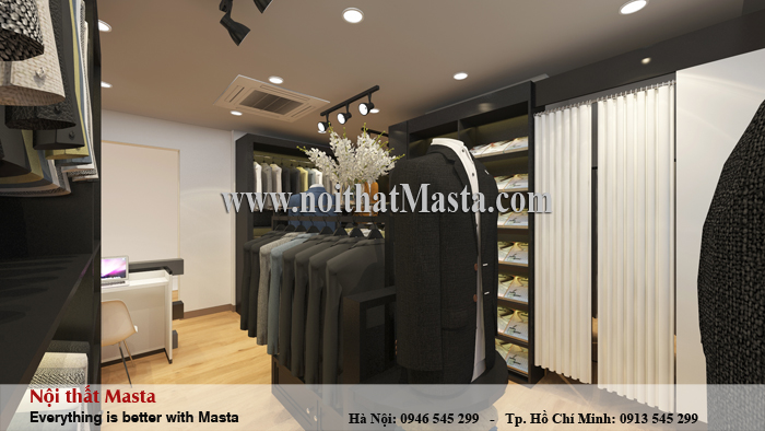 thiết kế cửa hàng thời trang veston