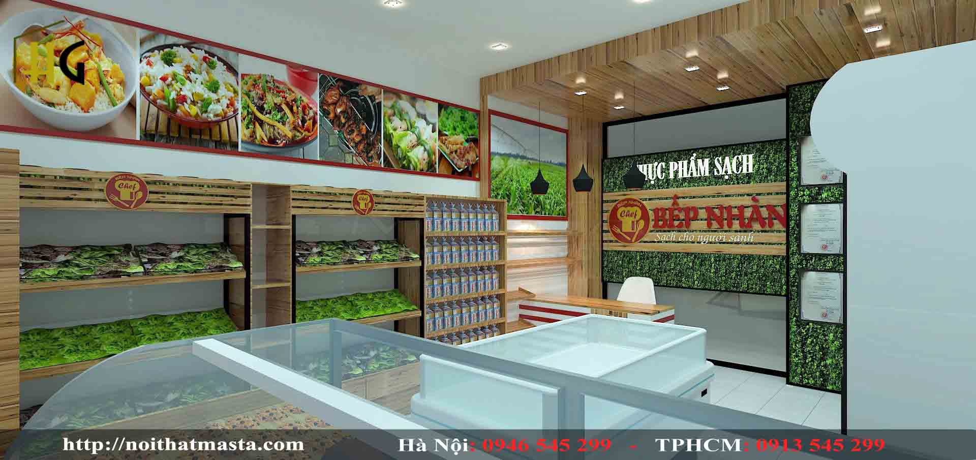 Thiết kế cửa hàng thực phẩm - chị nhàn - hà đông