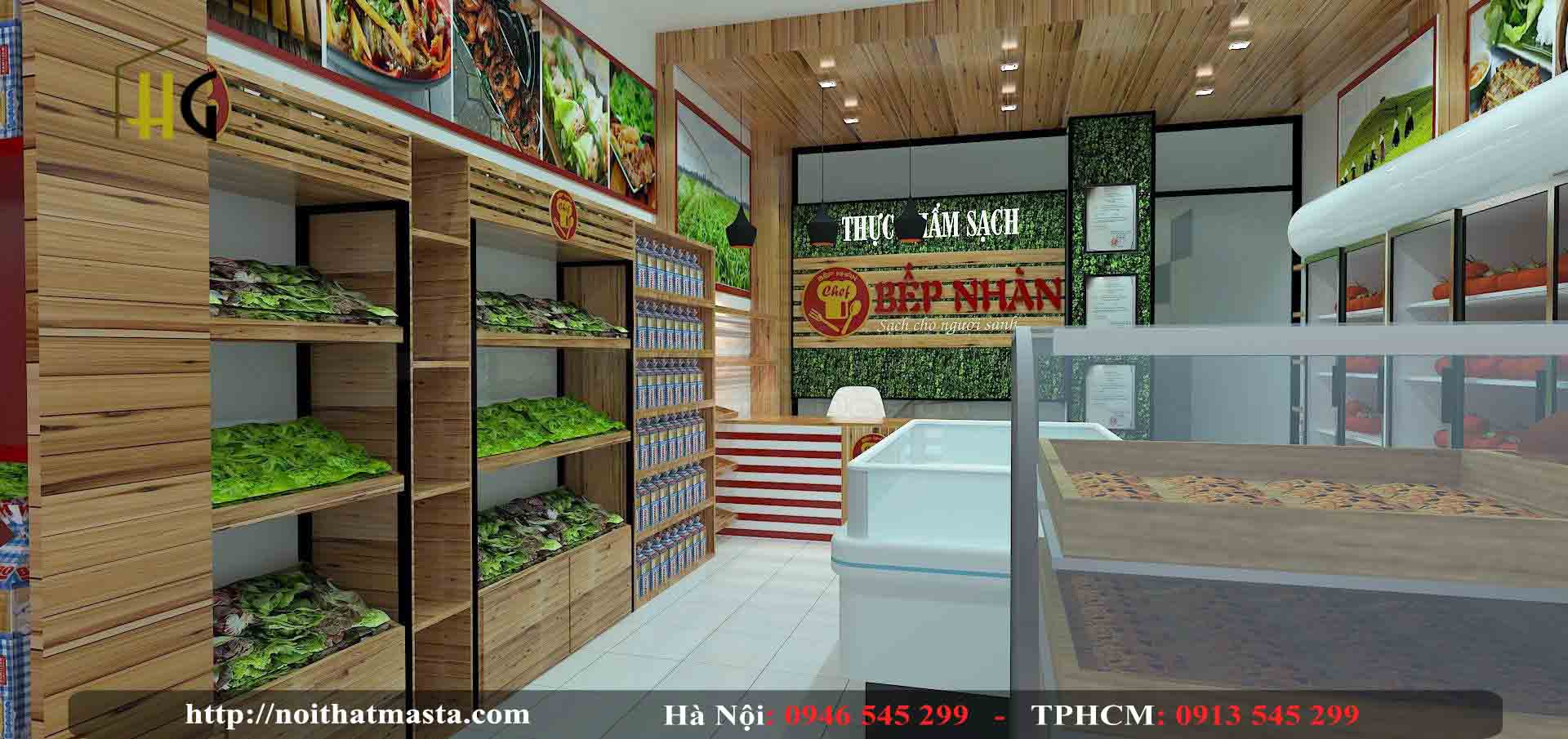 Thiết kế cửa hàng thực phẩm Chị Nhàn Hà Đông