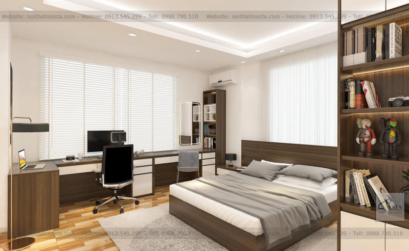 Phối cảnh 3D của thiết kế nội thất 3 phòng ngủ anh Đông 