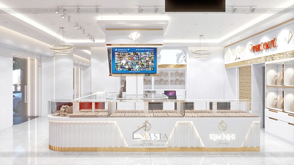 Tiệm vàng diện tích 90m2 thiết kế phong cách Minimal Luxury