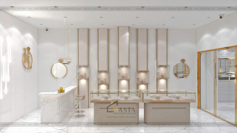 Cách thiết kế Modern Classic cho tiệm vàng 90m2