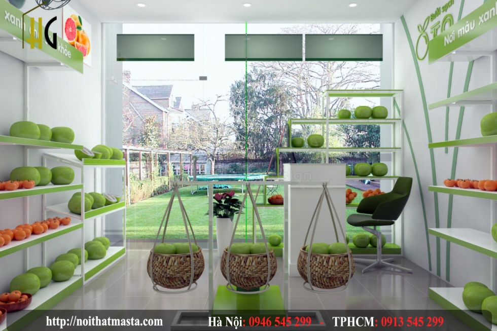 Thiết kế cửa hàng hoa quả sạch - anh long - TP. HCM