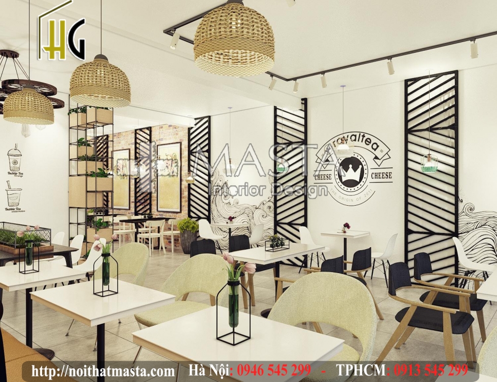 Thiết kế nội thất tiệm trà sữa Royal - Chị Hòa - Bình Thạnh