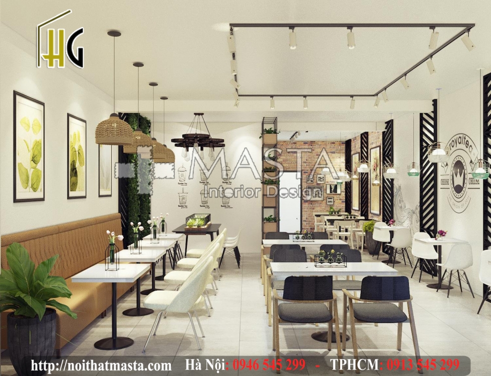 Thiết kế nội thất tiệm trà sữa Royal - Chị Hòa - Bình Thạnh