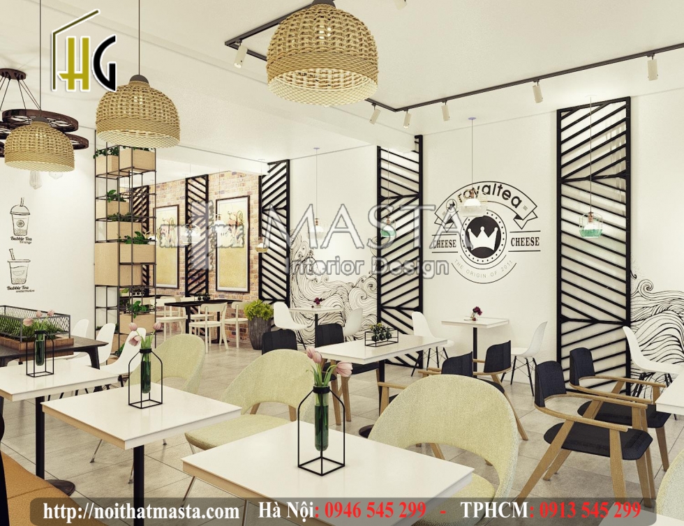 Thiết kế nội thất tiệm trà sữa Royal - Chị Hòa - Bình Thạnh
