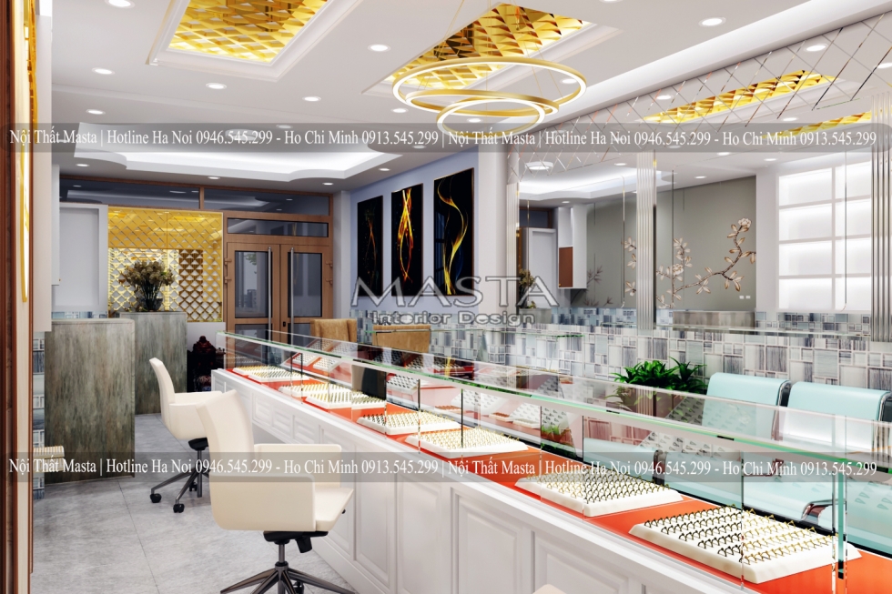 Thiết kế nội thất tiệm vàng - Kim Khánh