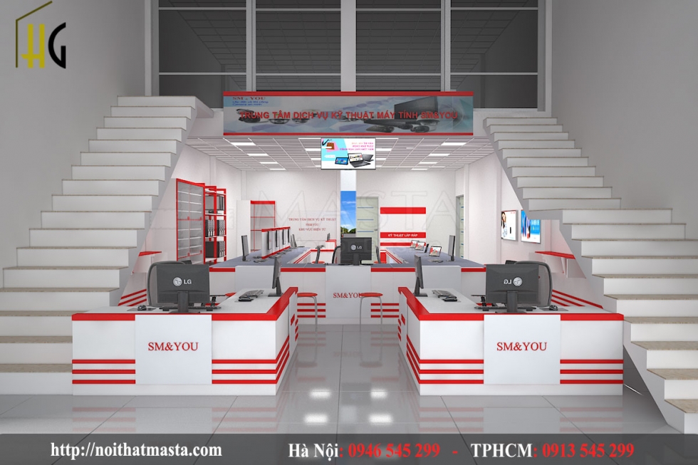 Thiết kế cửa hàng máy tính SM&YOU 2