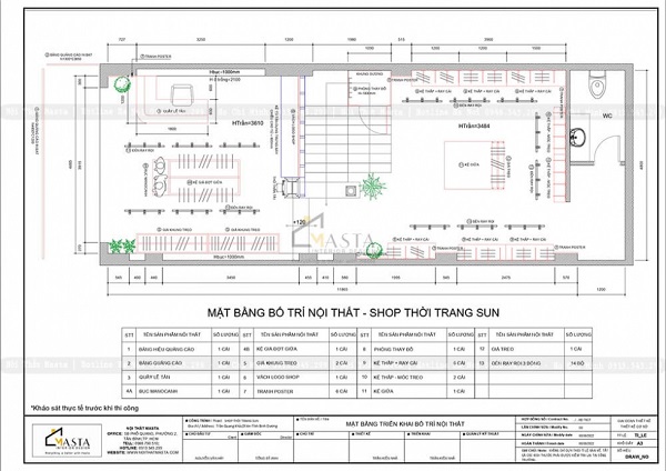 Cách đọc bản vẽ thiết kế shop thời trang đơn giản, dễ hiểu