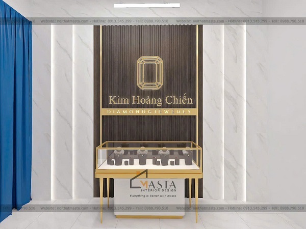Độ dày kính tủ trưng bày vàng sát tường