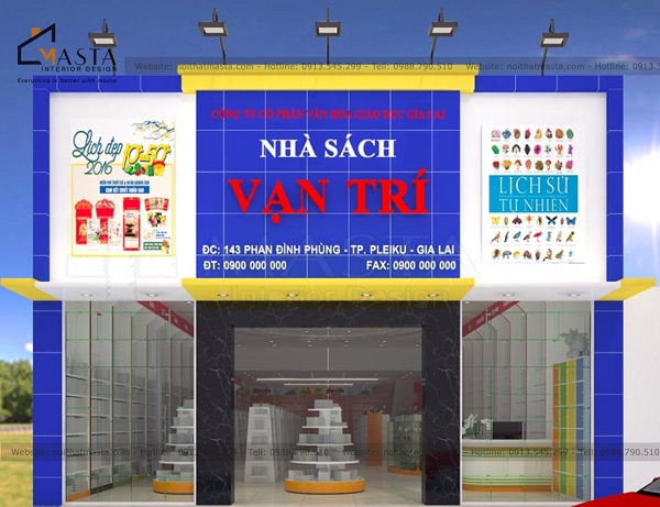 Những lưu ý khi thiết kế mặt tiền cửa hàng văn phòng phẩm thu hút