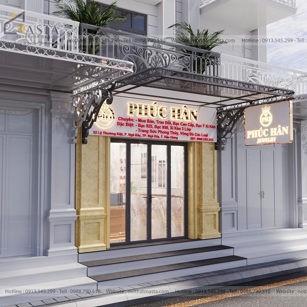 Bảng hiệu tiệm vàng cho nhà phố