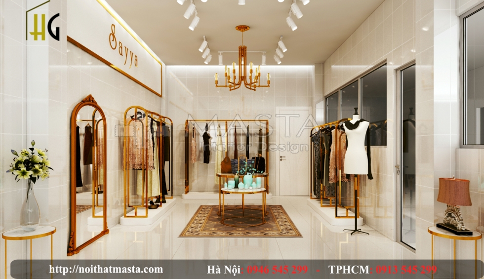 Thiết kế nội thất showroom thời trang Sayya