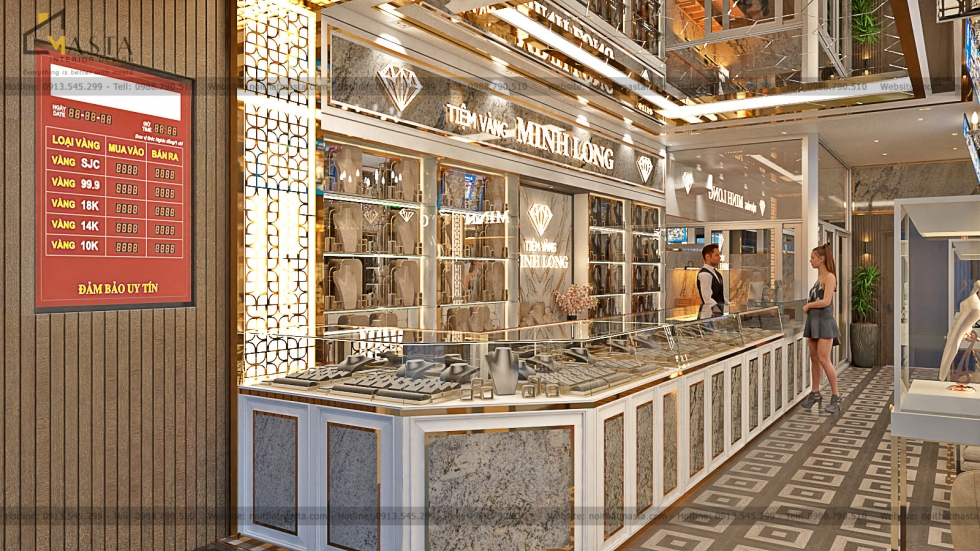 Đặc trưng của thiết kế showroom trang sức tối giản về ánh sáng