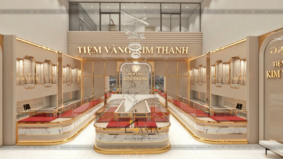 Đặc trưng của thiết kế showroom trang sức luxury về vật liệu