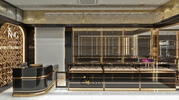Đặc trưng của thiết kế showroom trang sức luxury về màu sắc