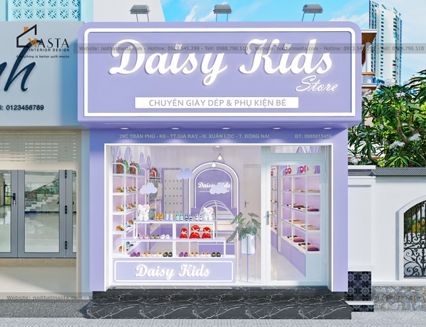 Mẫu thiết kế bảng hiệu shop mẹ và bé phong cách hiện đại, tinh giản