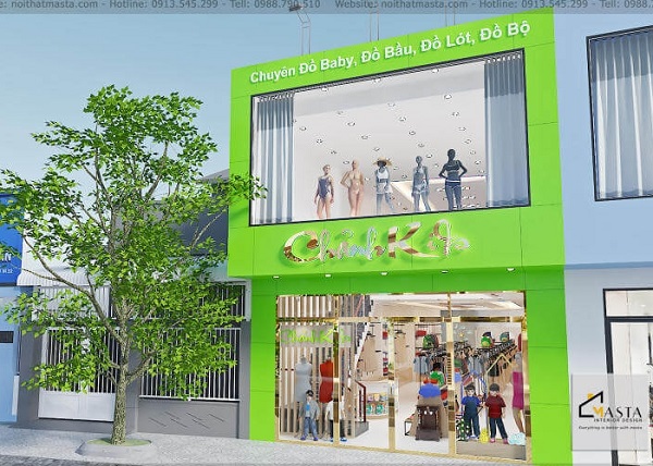 Mẫu bảng hiệu mẹ và bé phong cách năng động, trẻ trung