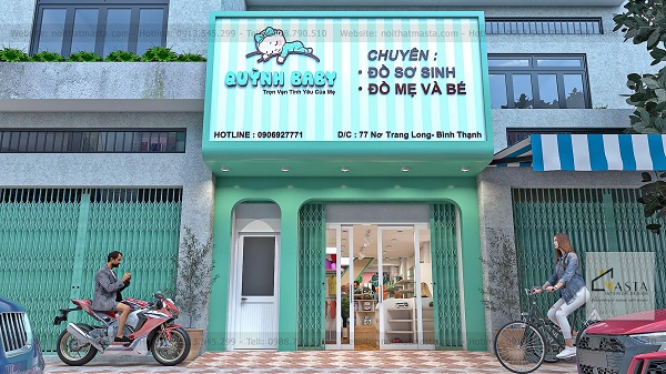 Bảng hiệu shop thời trang mẹ và bé phong cách hiện đại