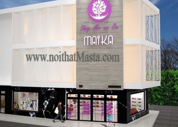 Bảng hiệu shop quần áo, phụ kiện mẹ và bé phong cách sang trọng