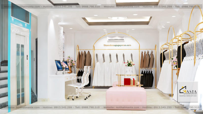 Phong cách thiết kế showroom áo cưới thống nhất
