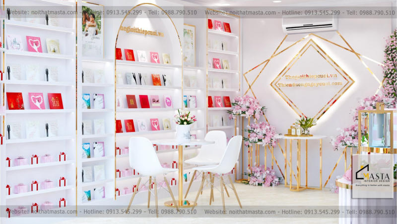 Thiết kế không gian trưng bày dành riêng cho các mẫu thiệp cưới