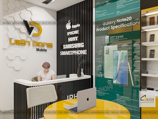 Nội thất thiết kế cửa hàng điện thoại Viễn Đông hiện đại